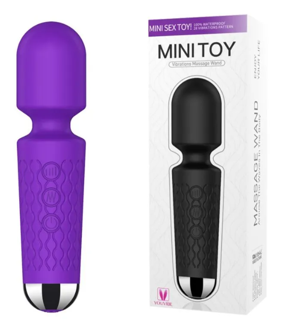 Mini Toy Vibrador Varinha Mágica com 20 Modos de Vibrações e 8 Níveis e Velocidade
