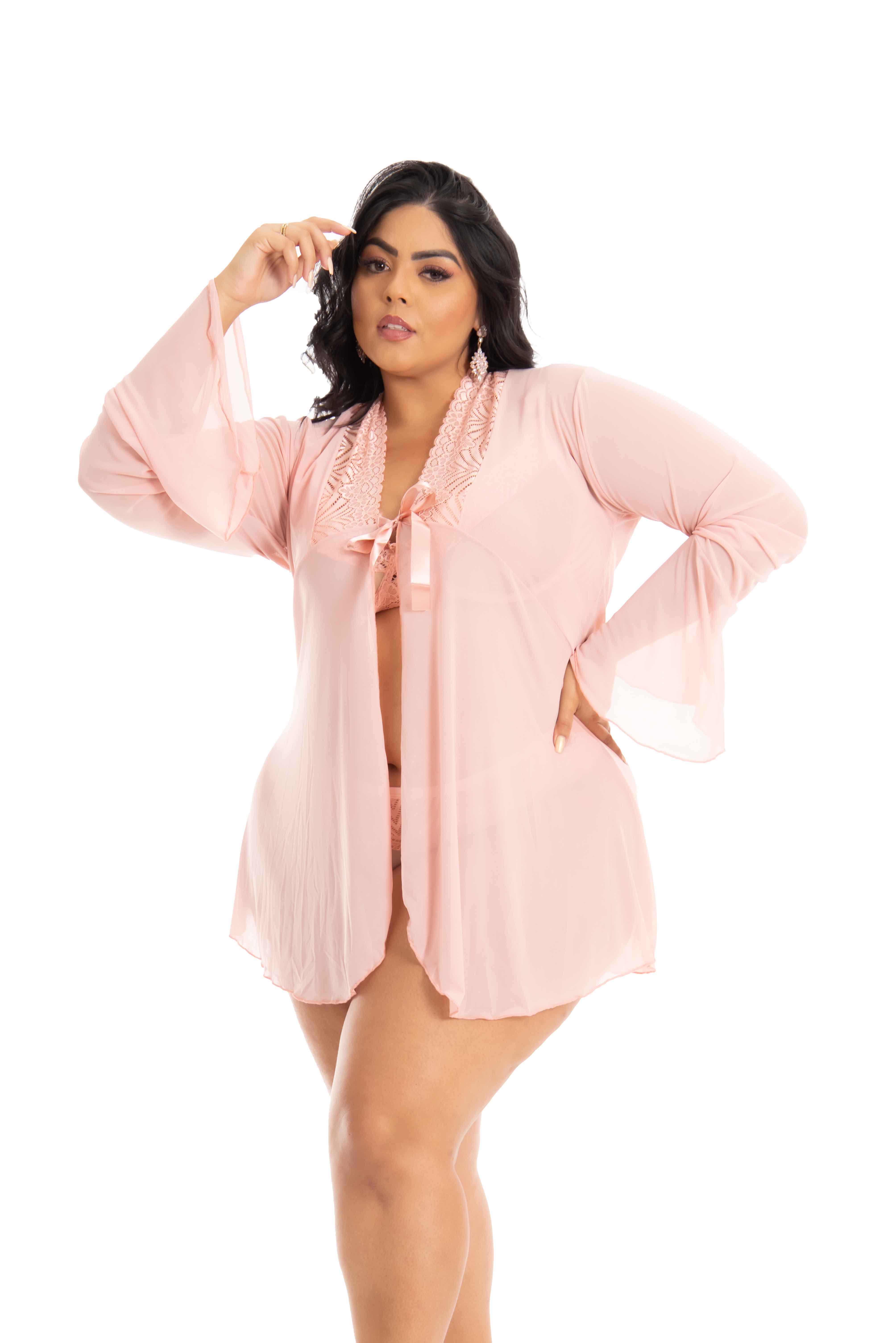 Robe Plus Size Sensual de Tule – Samantha