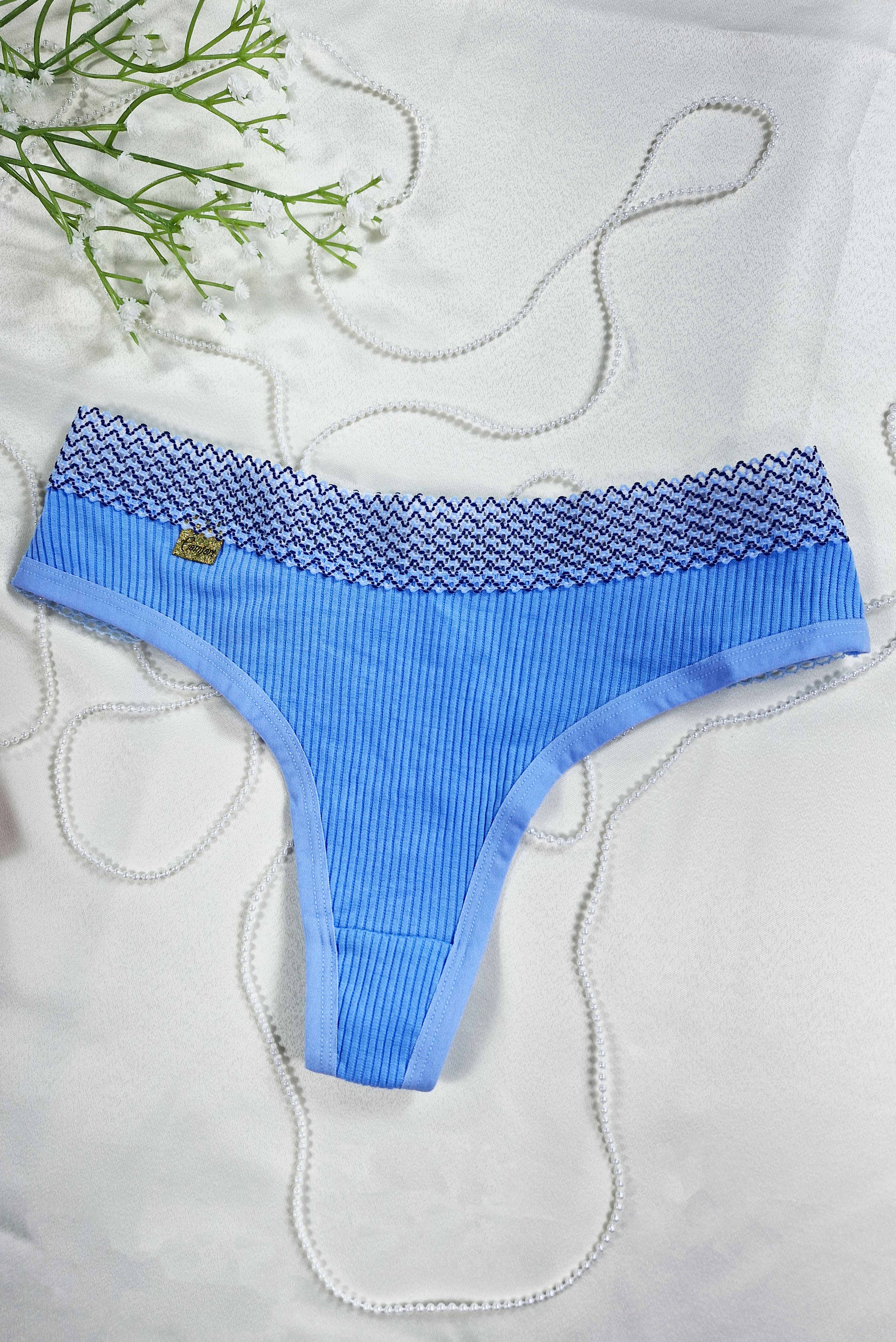 Calcinha Fio Sexy Canelado com Renda – Duda